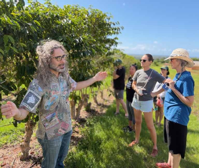 Dr. Steiman leading a coffee tour